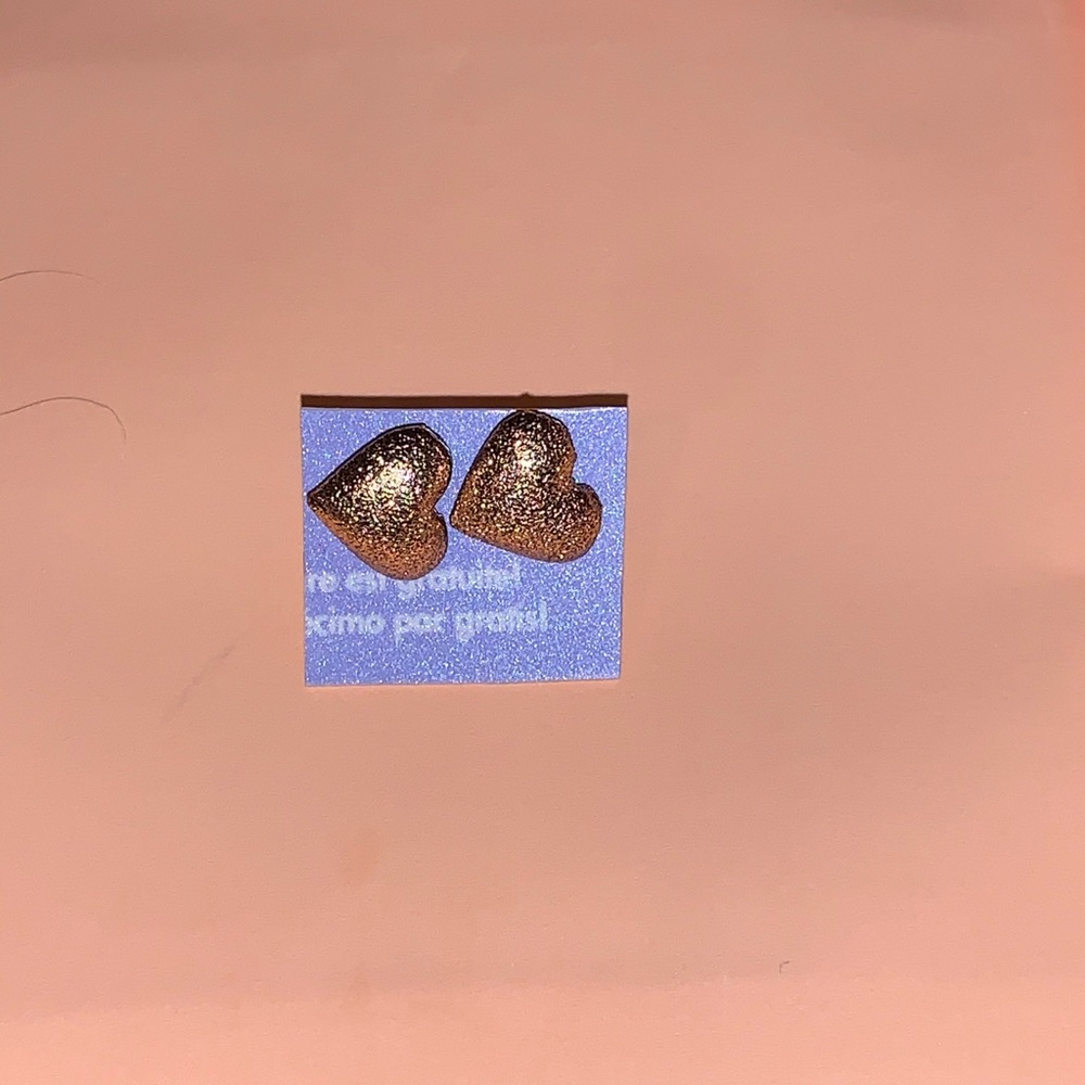 Rose gold glitter heart earrings